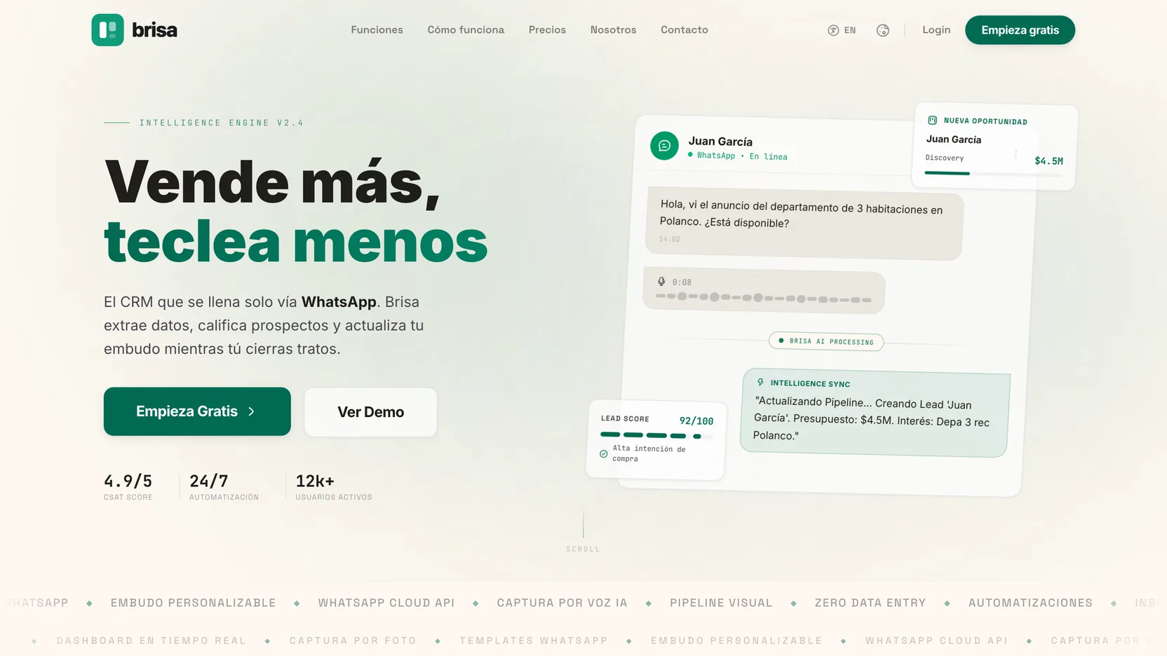 Brisa — Every message becomes a lead.