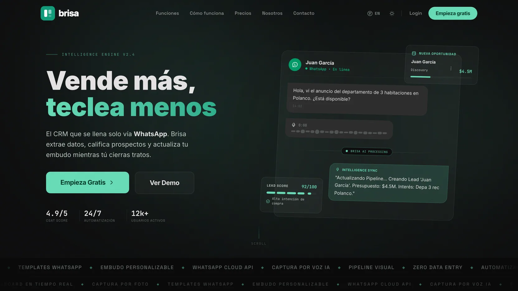 Brisa — Every message becomes a lead.